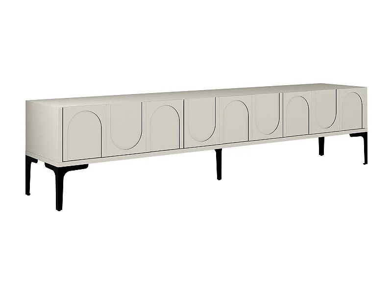 Móvel de TV – 180 cm x 42 cm x 35 cm – creme e preto – painel de partículas revestido de melamina