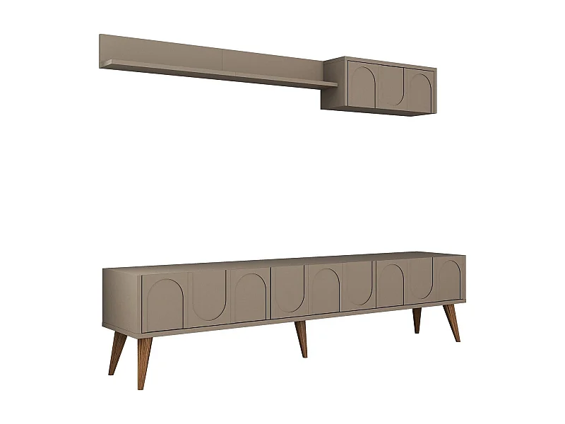 Móvel de TV – 180 cm – Atlas e Nogueira – Painel de partículas revestido a melamina