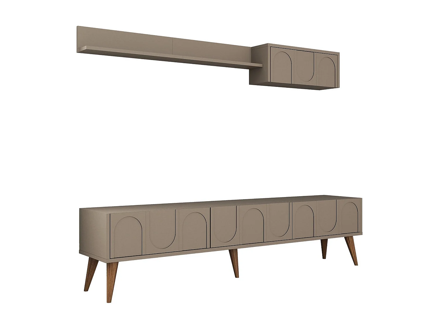 Móvel de TV – 180 cm – Atlas e Nogueira – Painel de partículas revestido a melamina