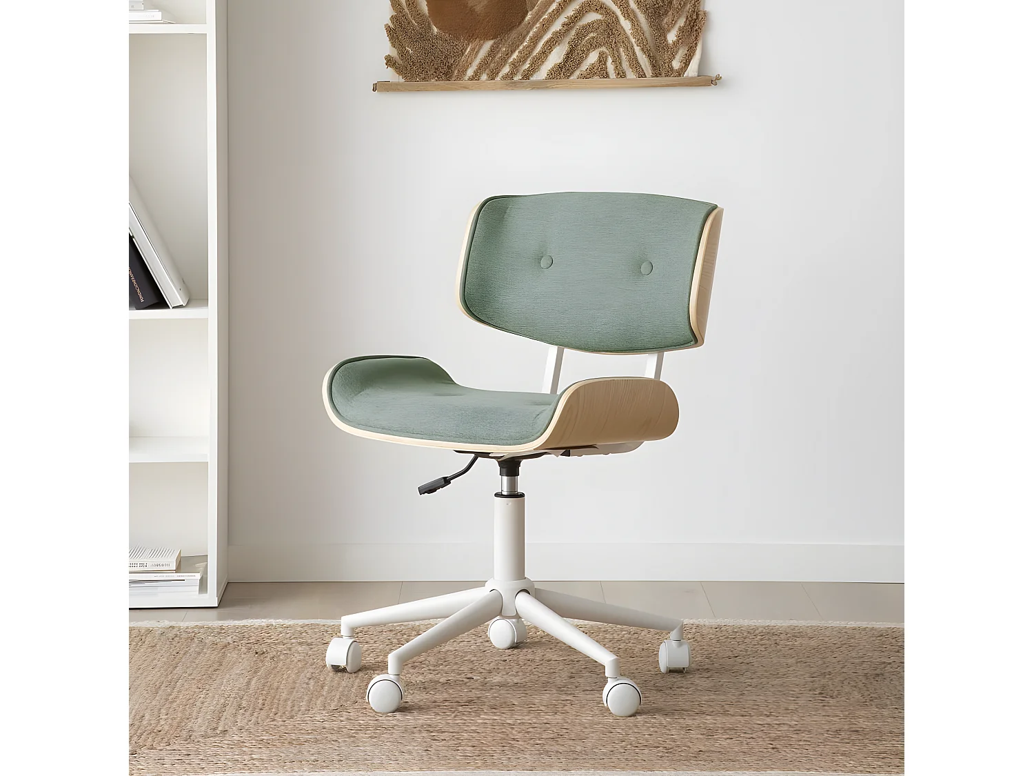 Chaise de bureau rembourrée en mdf Vert (605) 61x87