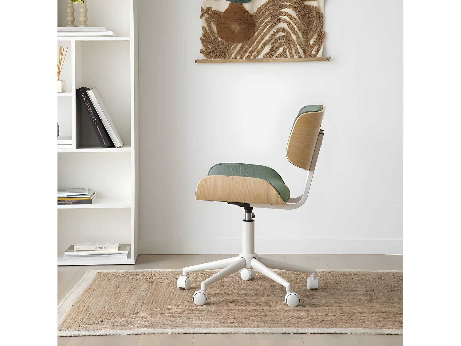 Chaise de bureau rembourrée en mdf Vert (605) 61x87