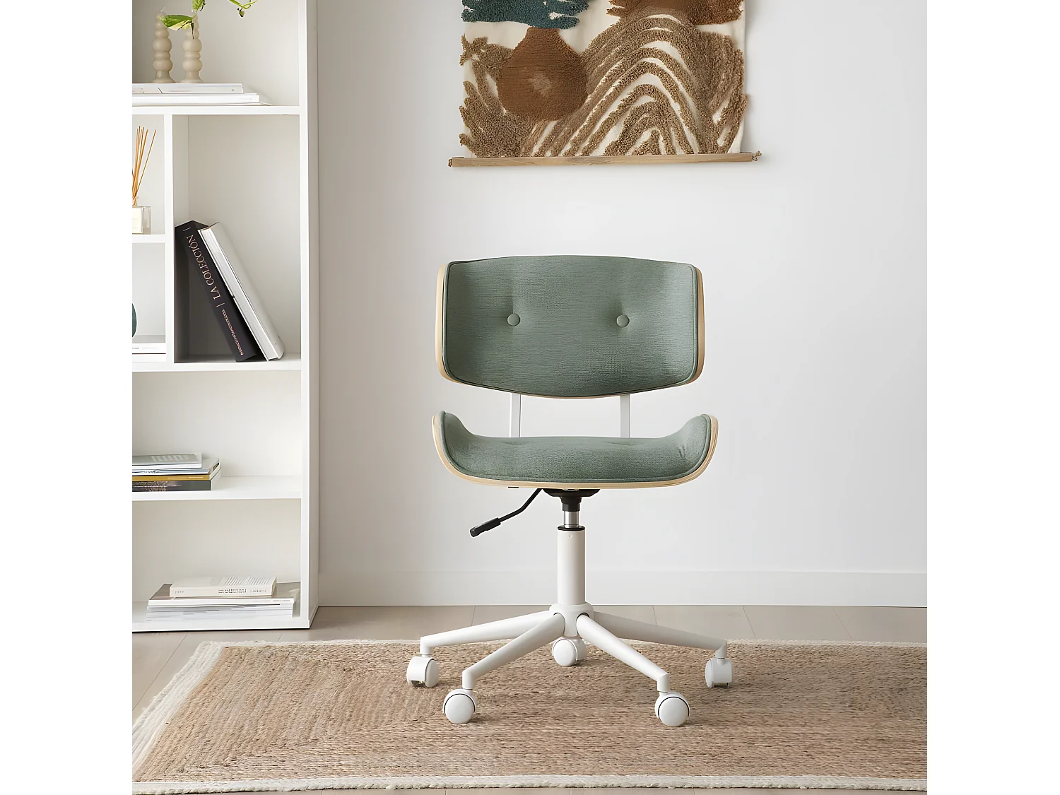 Chaise de bureau rembourrée en mdf Vert (605) 61x87