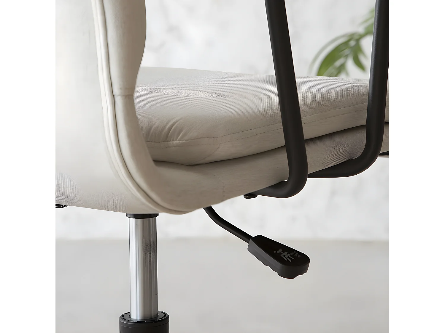 Chaise de bureau rembourrée en tapisserie Beige (603) 58x92