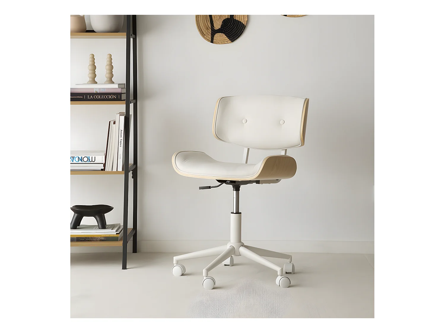 Chaise de bureau rembourrée en mdf Beige (603) 61x87