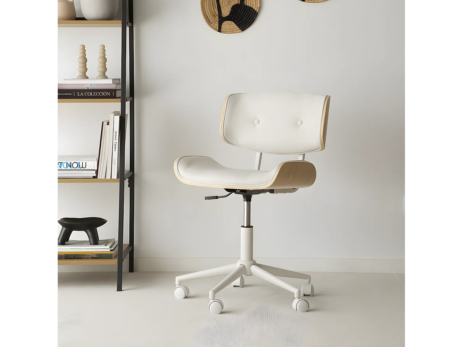 Chaise de bureau rembourrée en mdf Beige (603) 61x87