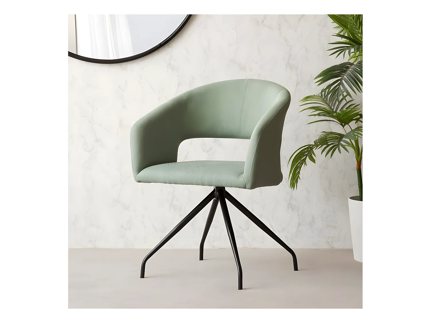 Chaise de bureau en tapisserie Vert (601) 60x79