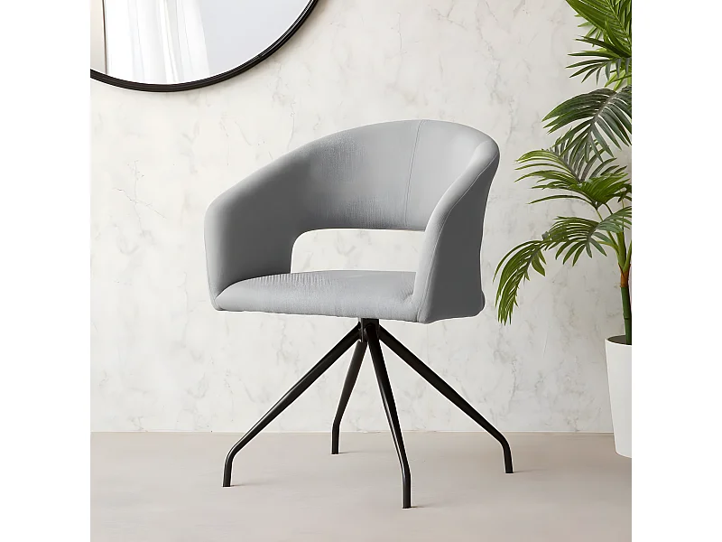 Chaise de bureau en tapisserie Gris (600) 60x79