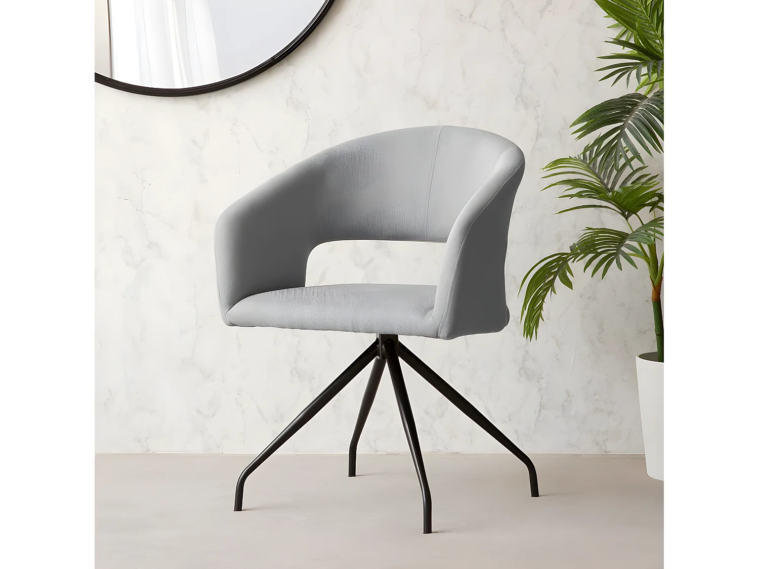 Chaise de bureau en tapisserie Gris (600) 60x79