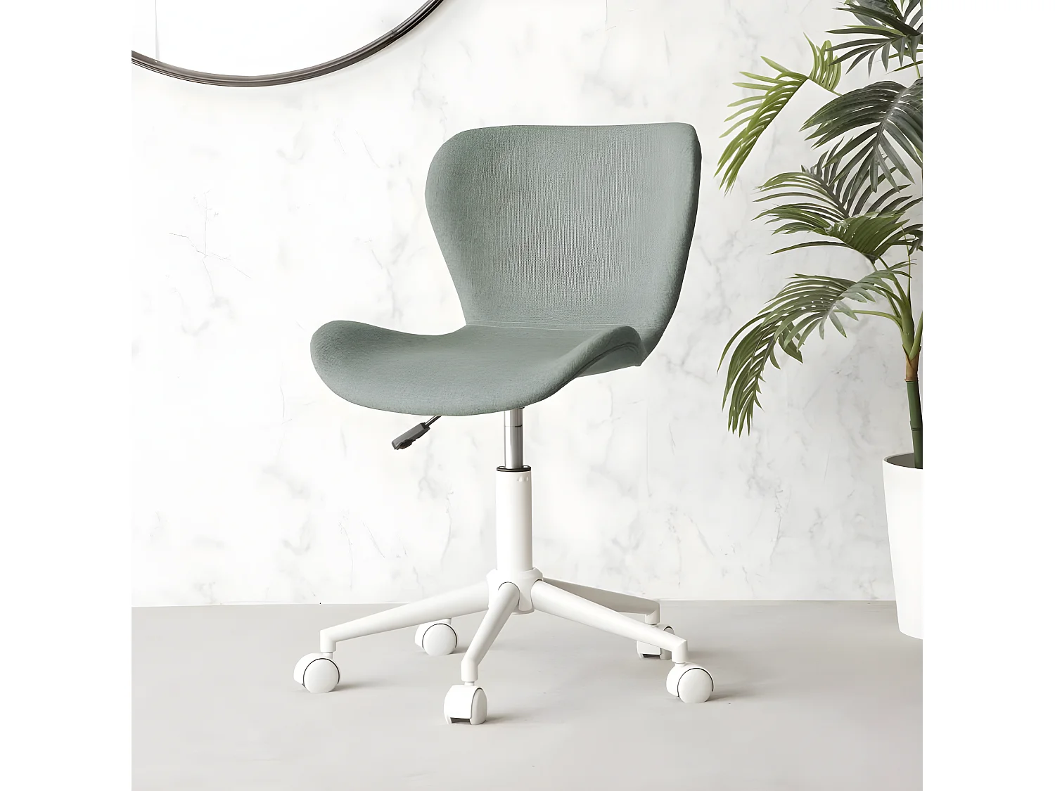 Chaise de bureau rembourrée en tapisserie Vert (605) 56x85