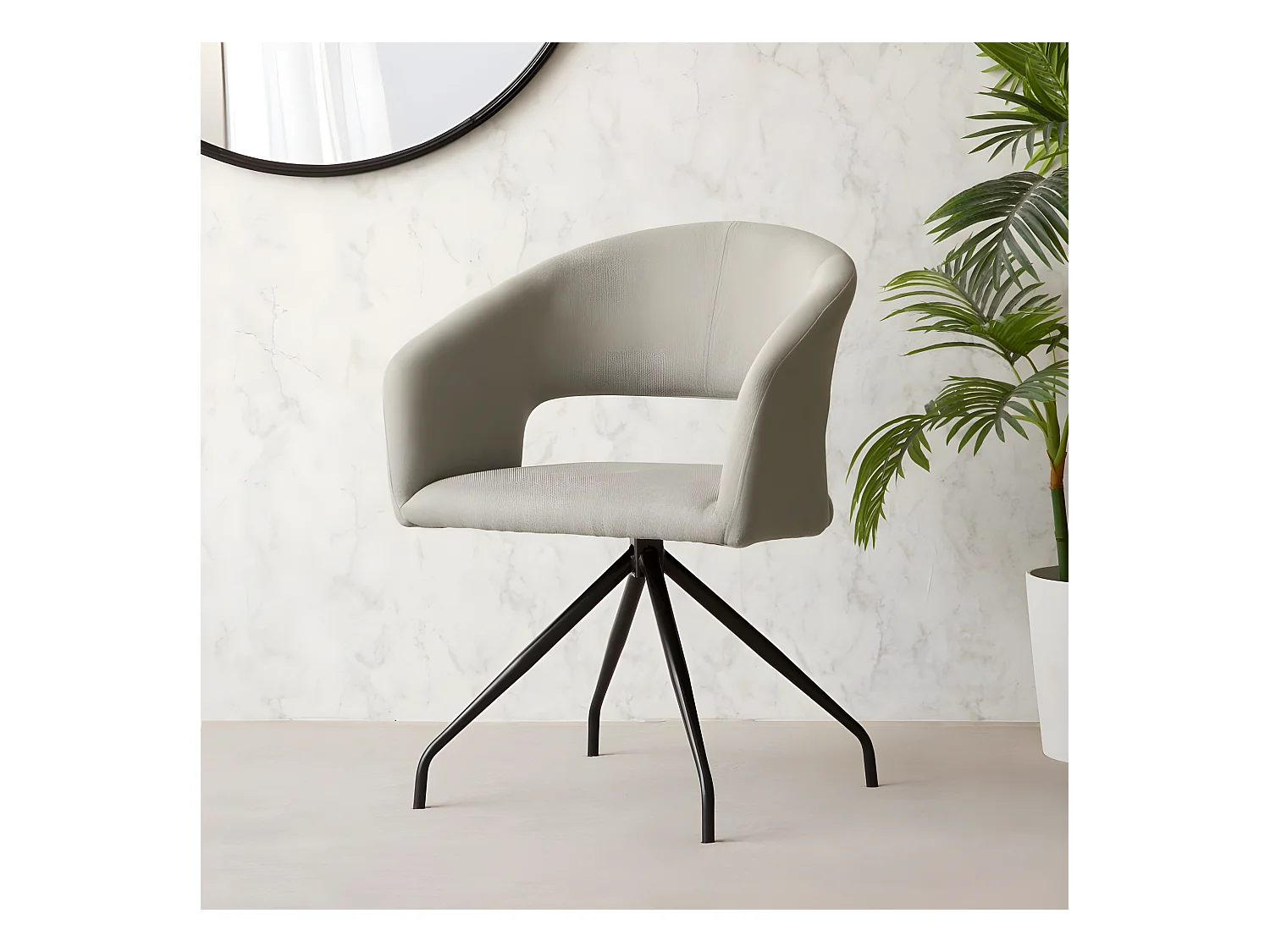 Chaise de bureau en tapisserie Beige (602) 60x79