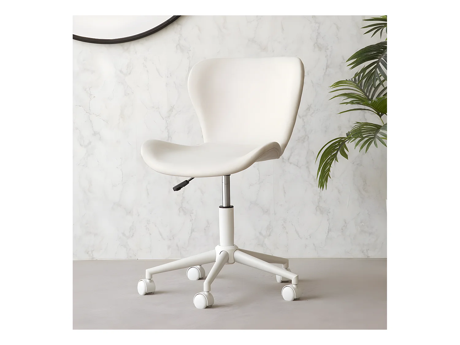 Chaise de bureau rembourrée en tapisserie Beige (603) 56x85