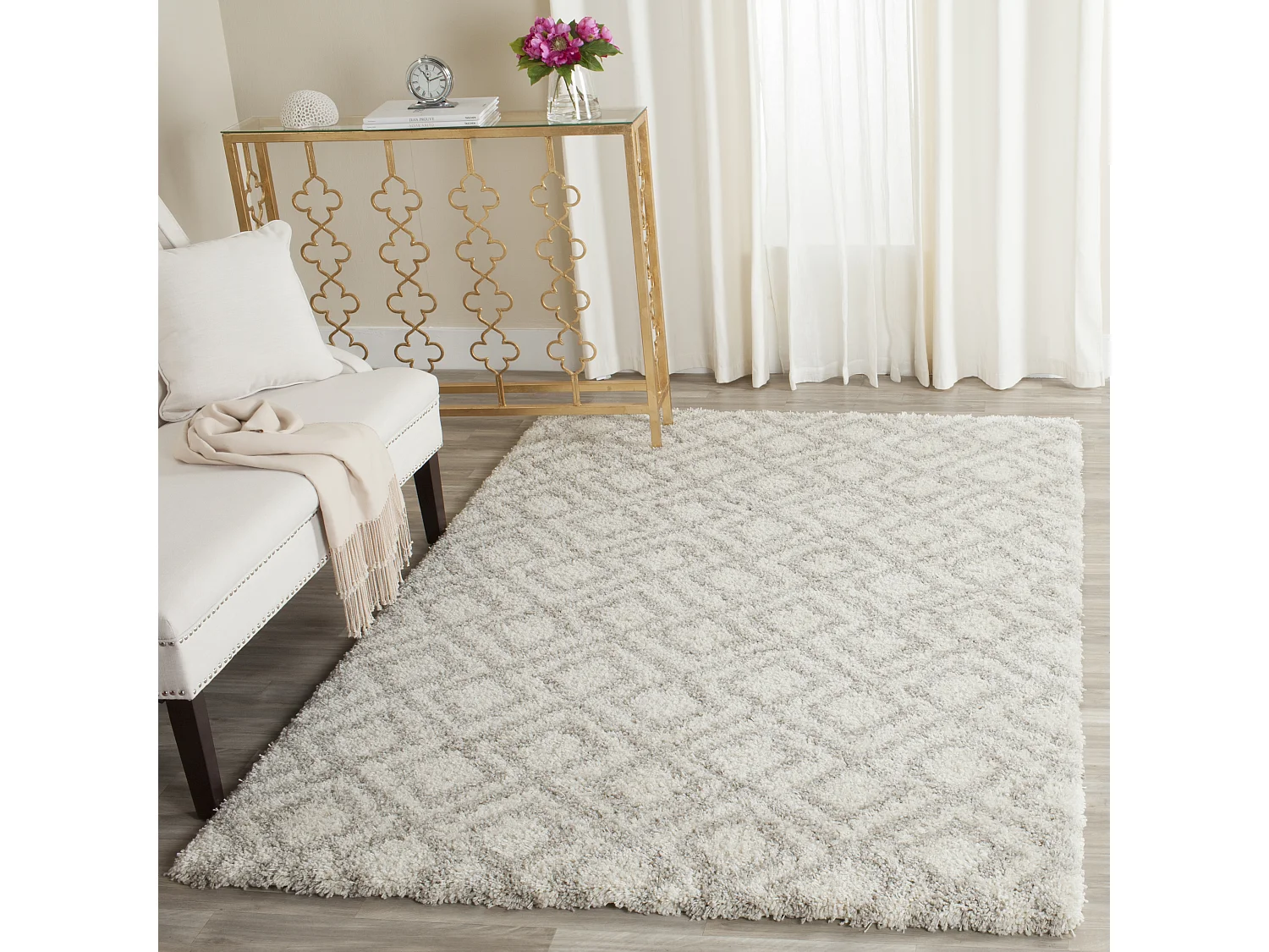 Tapis Neutre/Blanc 91 X 152 cm - Fabricio