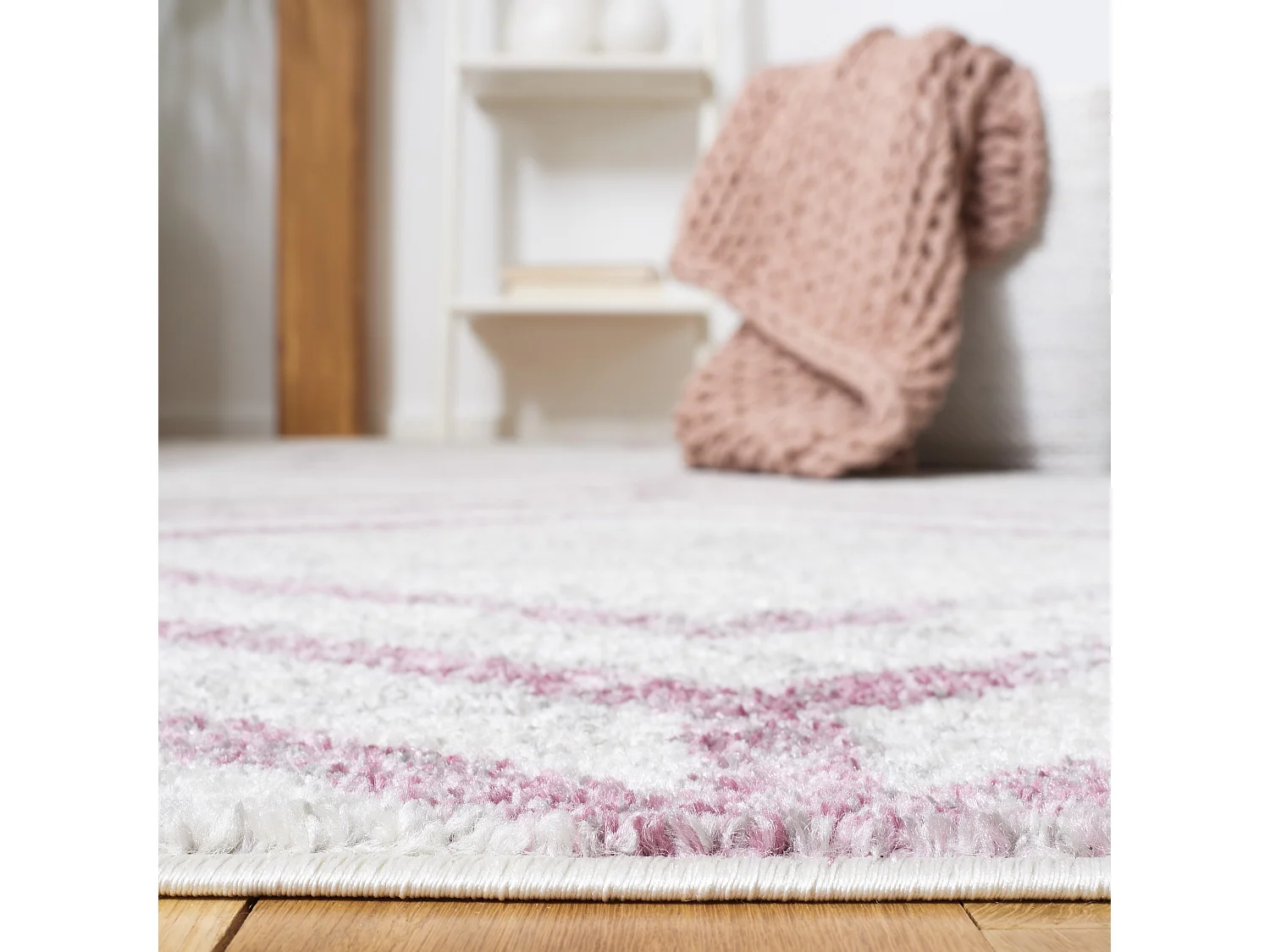 Tapis Ivoire/Prune 122 x 183 cm - Riley