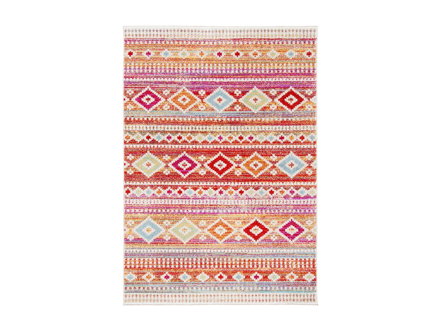 Tapis Rouge/Neutre 91 X 152 cm - Zuri