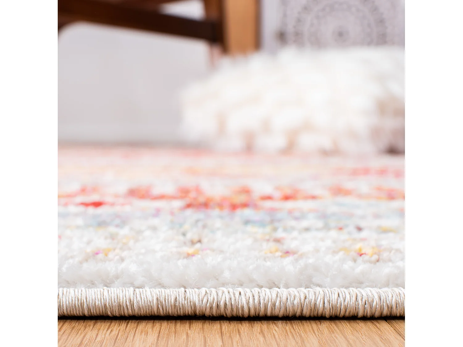 Tapis Rouge/Neutre 91 X 152 cm - Zuri