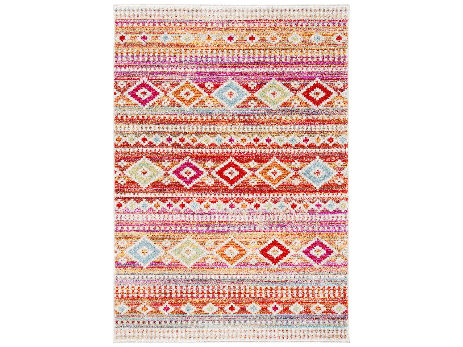 Tapis Rouge/Neutre 91 X 152 cm - Zuri