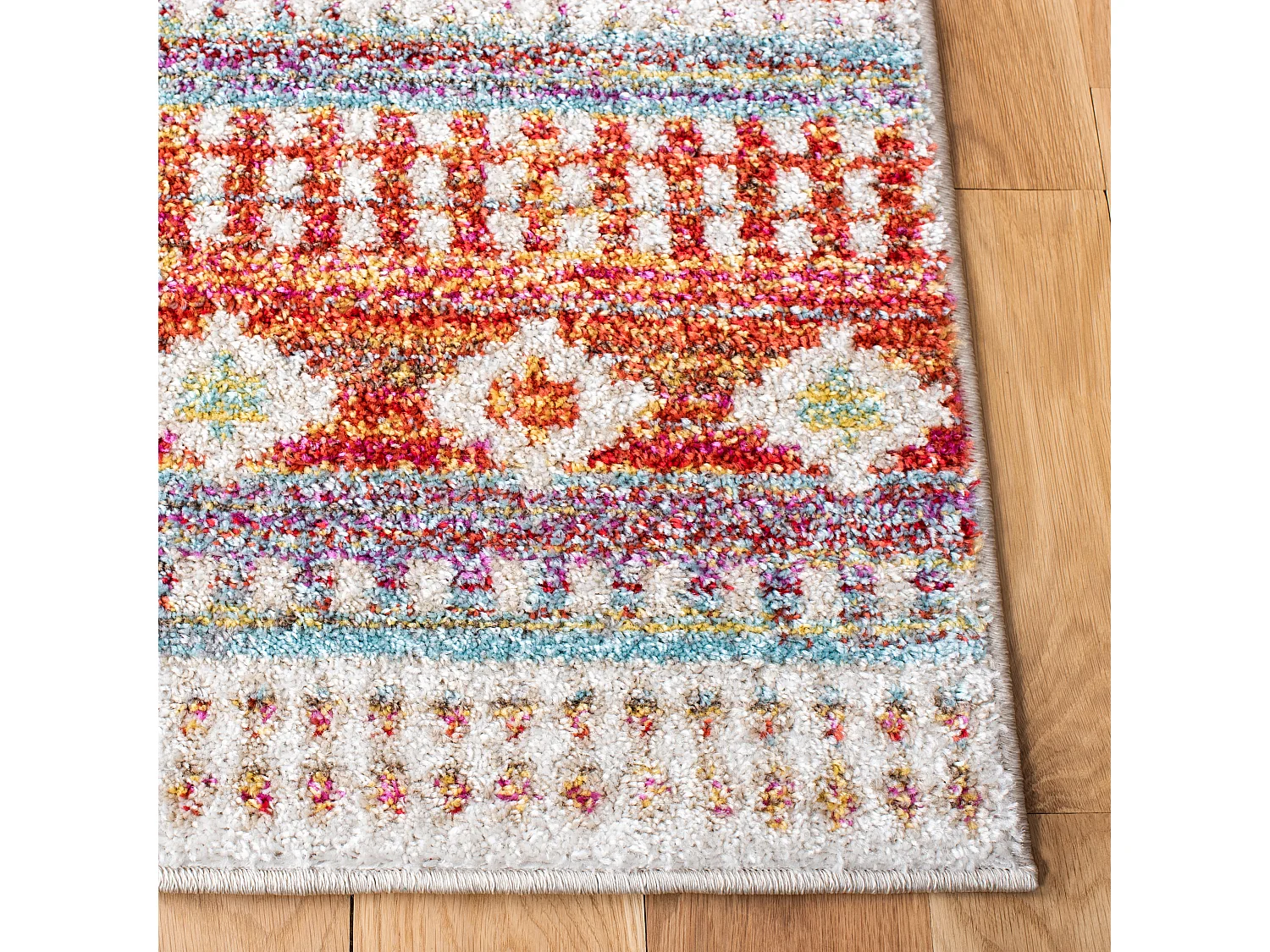 Tapis Rouge/Neutre 91 X 152 cm - Zuri