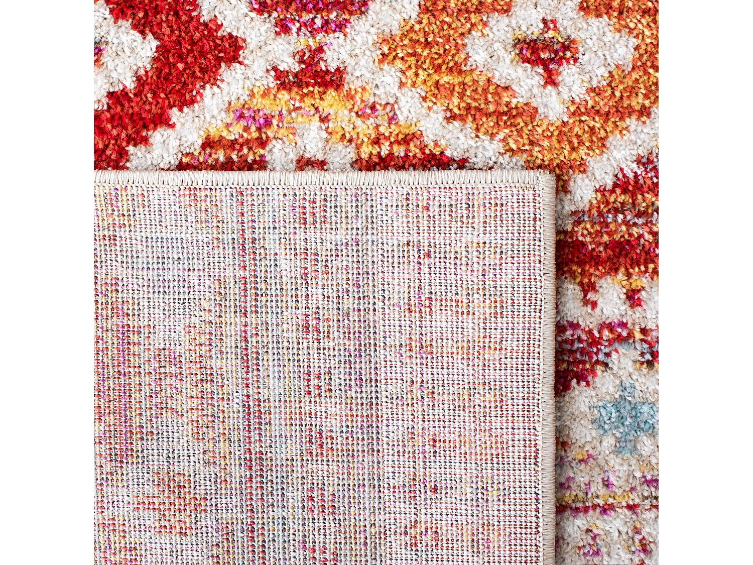 Tapis Rouge/Neutre 91 X 152 cm - Zuri