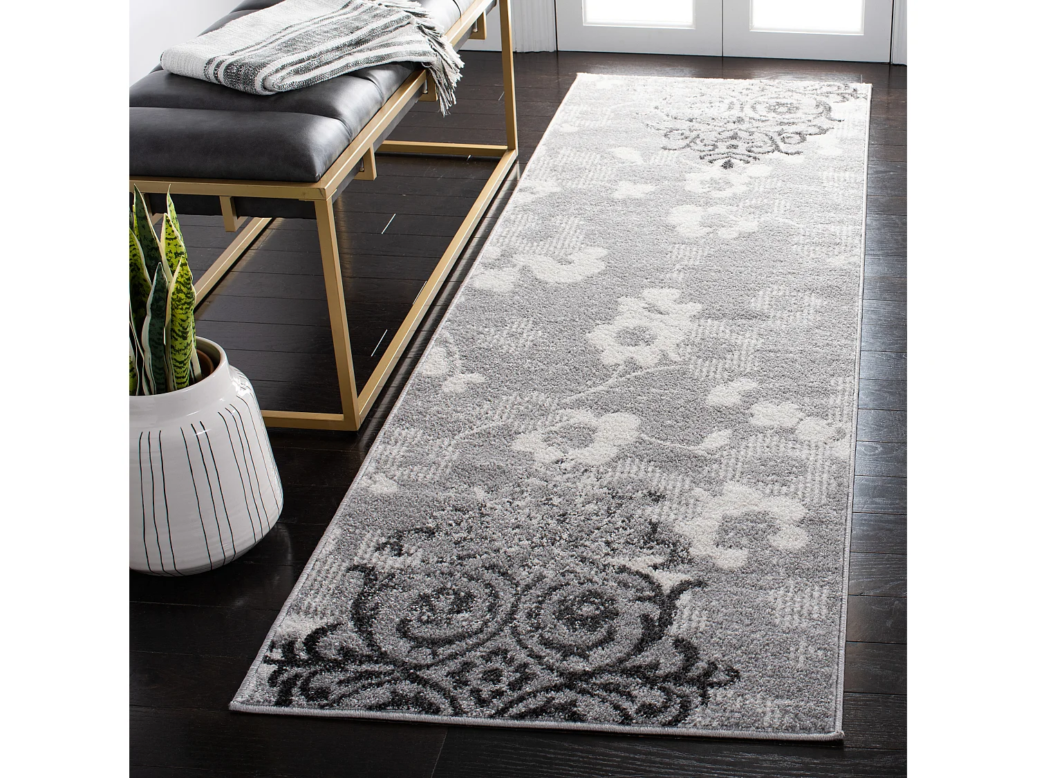 Tapis Gris/Neutre 76 X 244 cm - Bryana