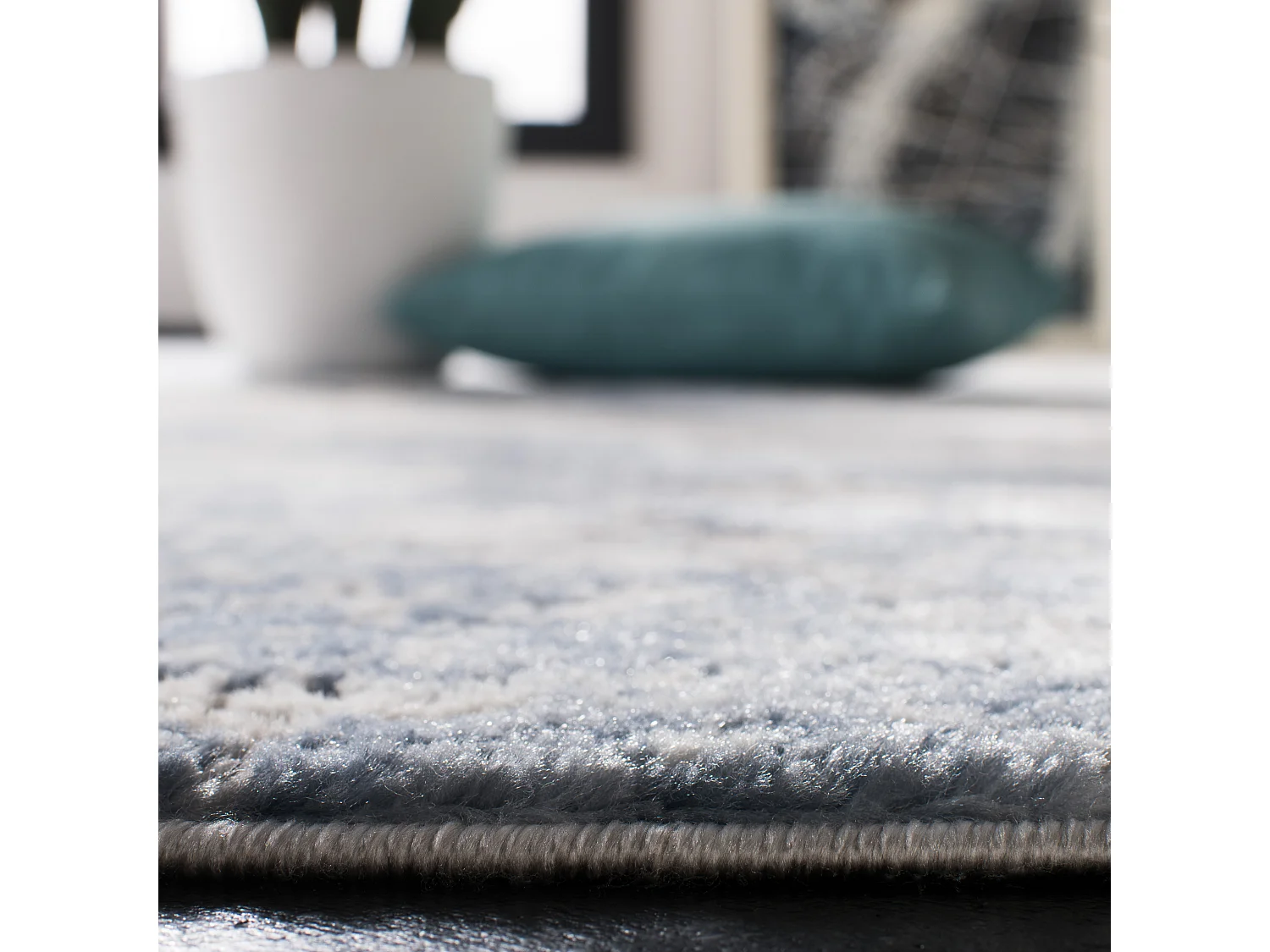 Tapis Gris/Bleu 91 X 152 cm - Rhiannon