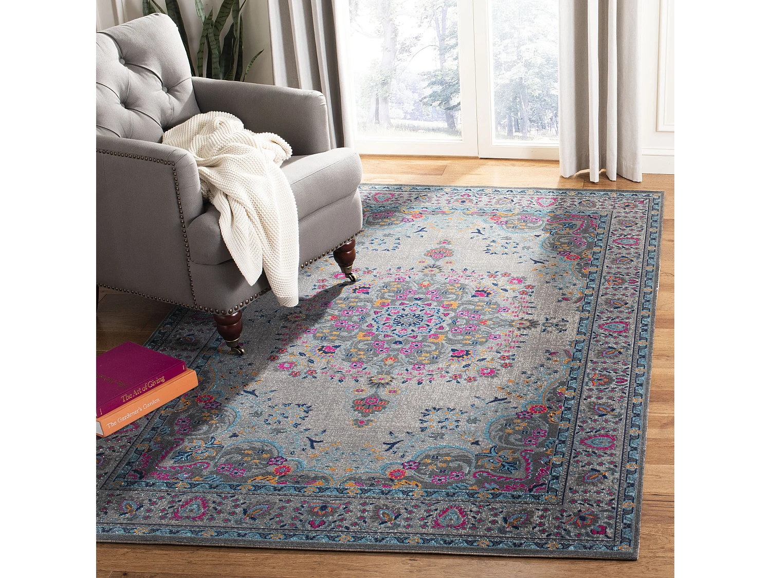 Tapis Gris/Rose 91 X 152 cm - Amorette