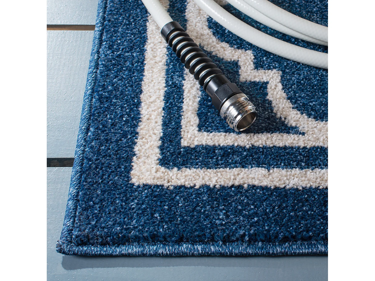 Tapis Bleu Marine/Neutre 122 X 183 cm - Aldona