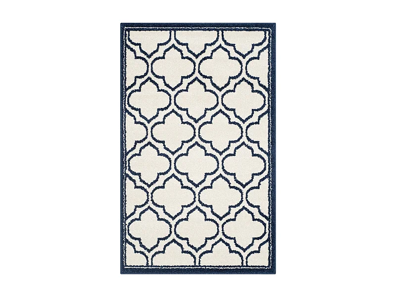 Tapis Neutre/Bleu Marine 76 X 122 cm - Tessa