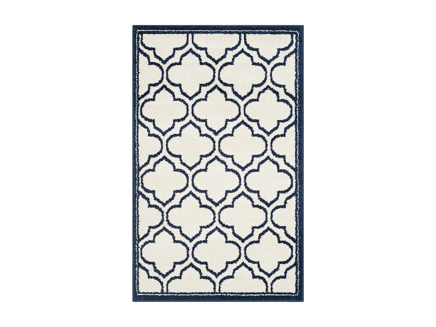 Tapis Neutre/Bleu Marine 76 X 122 cm - Tessa
