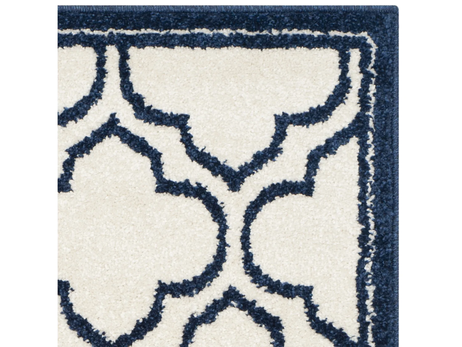 Tapis Neutre/Bleu Marine 76 X 122 cm - Tessa