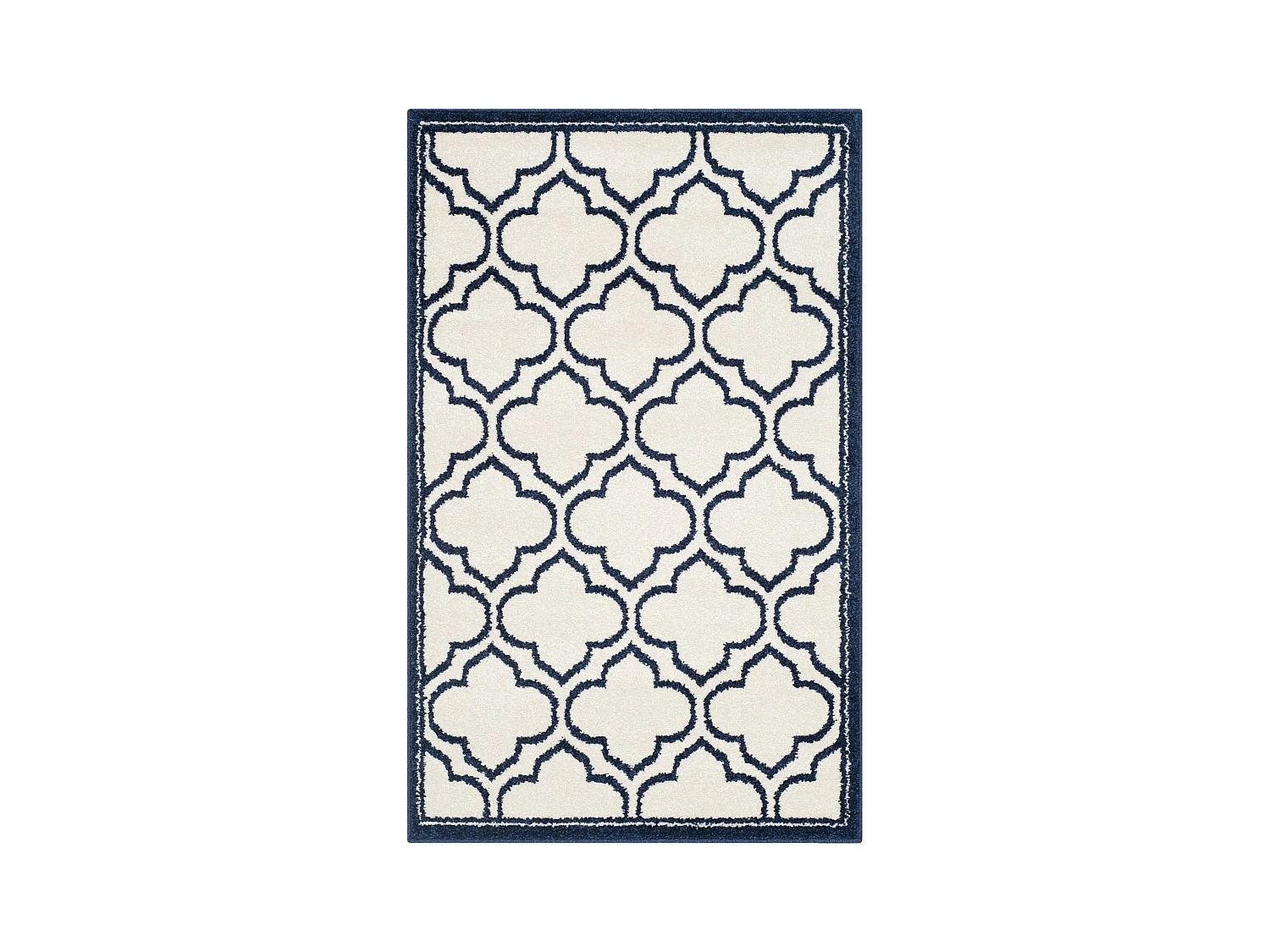 Tapis Neutre/Bleu Marine 76 X 122 cm - Tessa