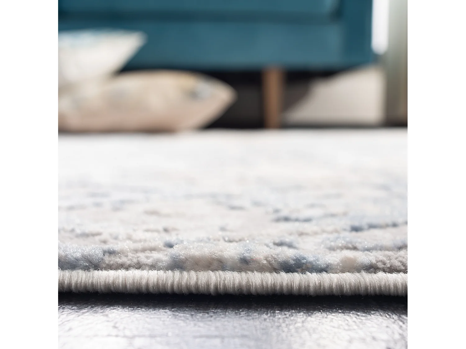 Tapis Gris/Bleu 91 X 152 cm - Léa