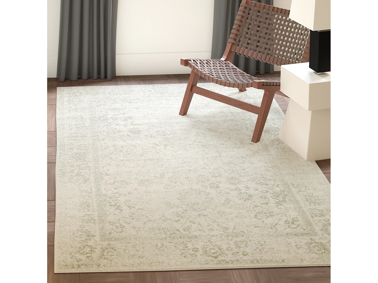 Tapis Neutre/Vert 183 X 274 cm - Lucinda
