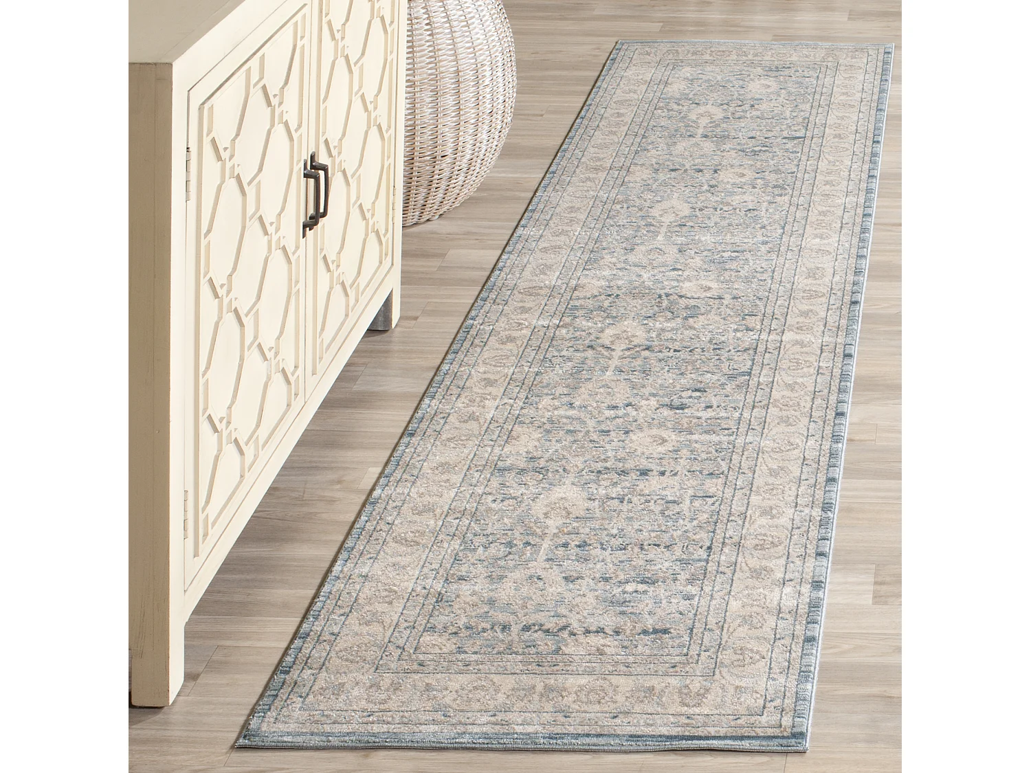 Tapis Bleu/Gris 66 X 244 cm - Crystal
