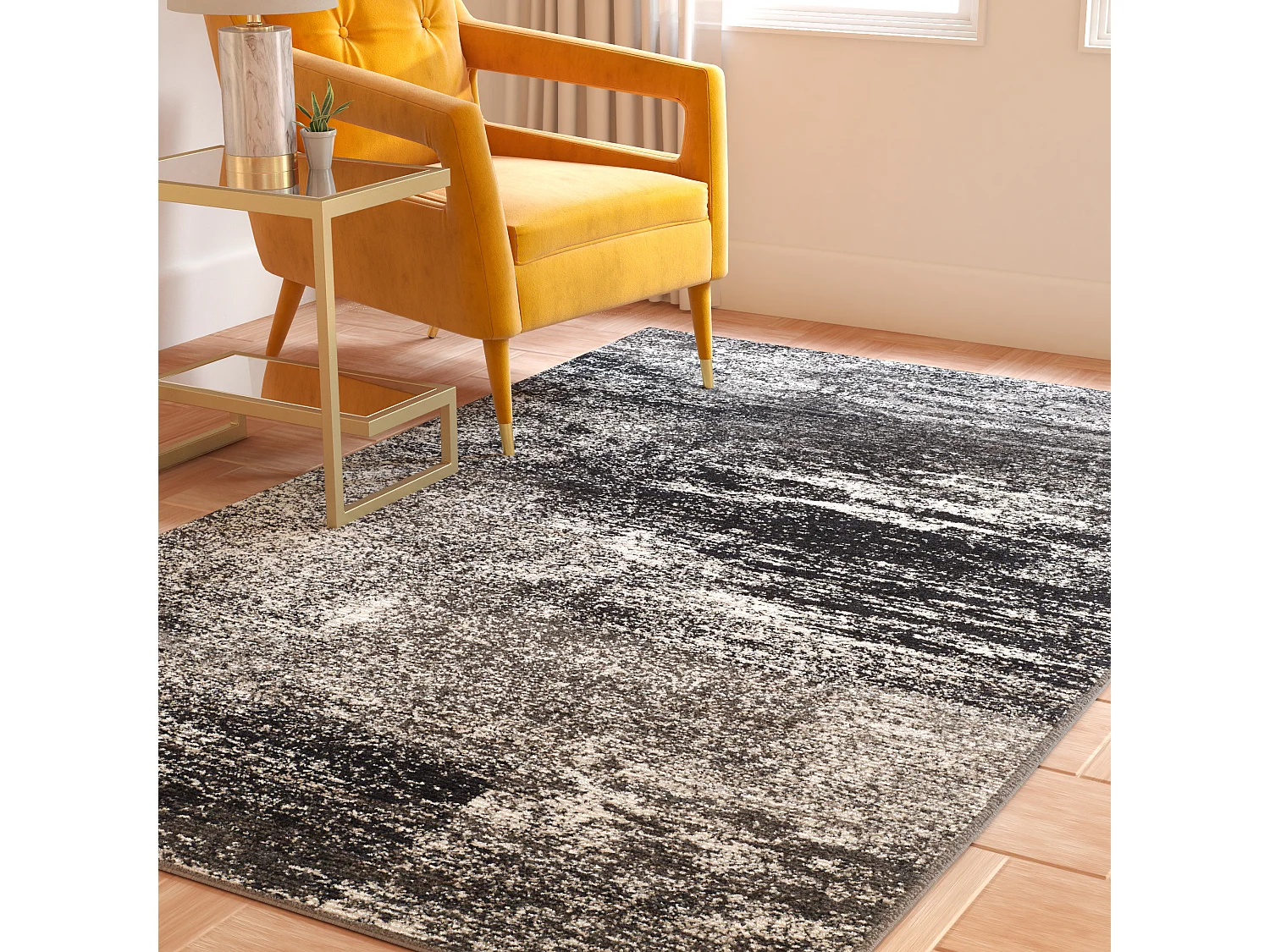 Tapis Gris/Noir 91 X 152 cm - Angelyna