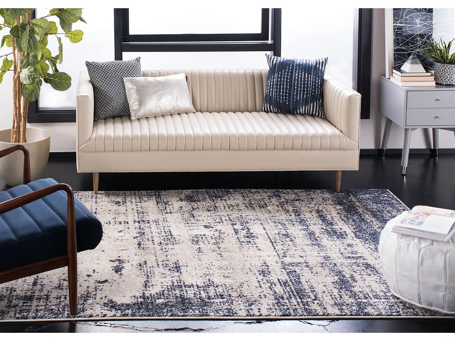 Tapis Or/Bleu 155 X 229 cm - Brianna
