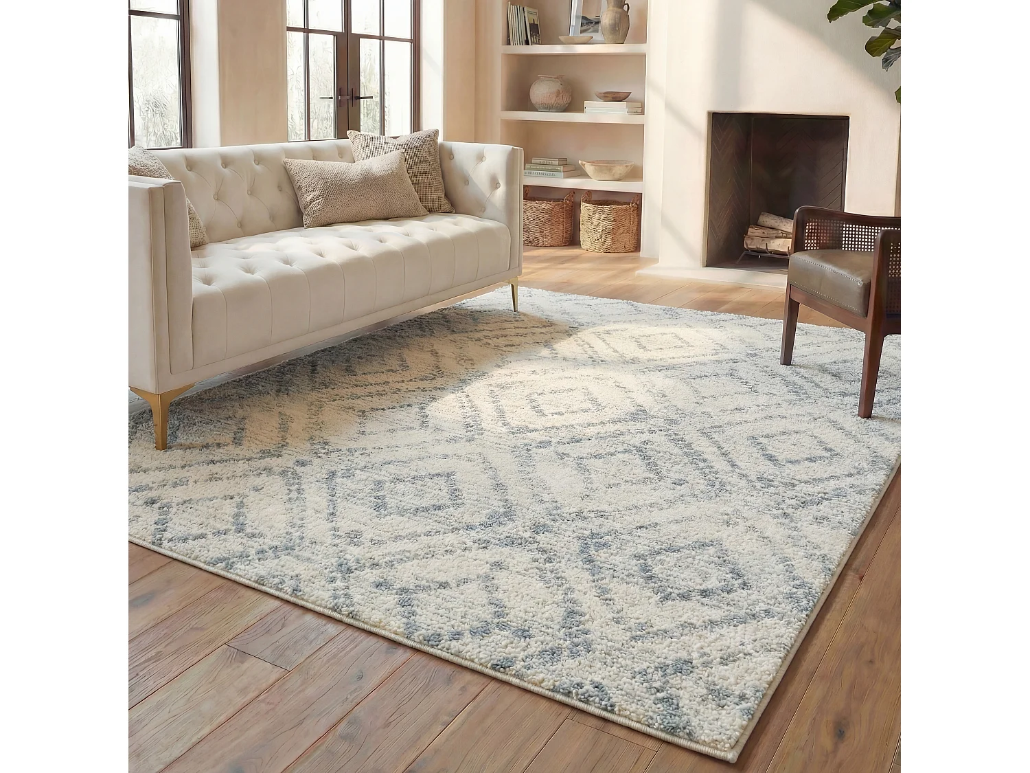 Tapis Neutre/Bleu 183 X 274 cm - Murray