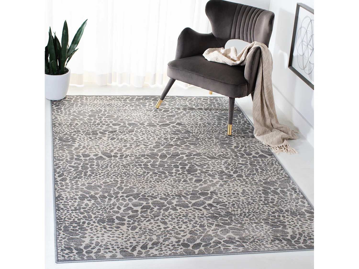 Tapis Neutre/Gris 122 X 183 cm - Leo
