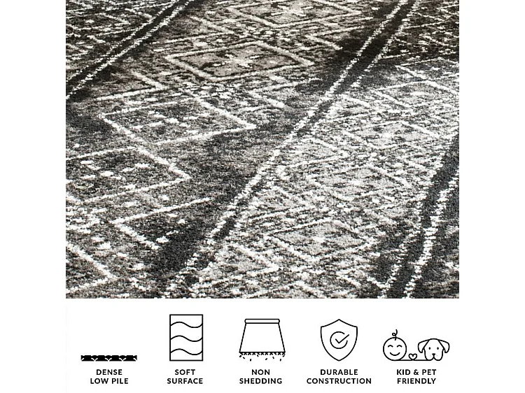 Tapis Noir/Gris 122 X 183 cm - Amelia