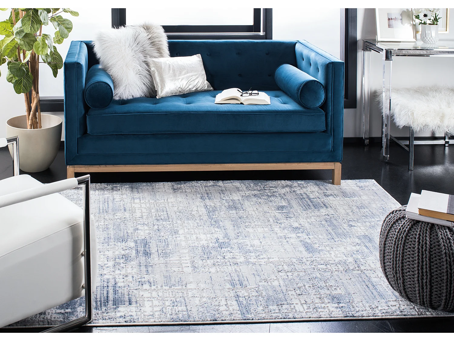 Tapis Bleu/Gris 122 X 183 cm - Azura