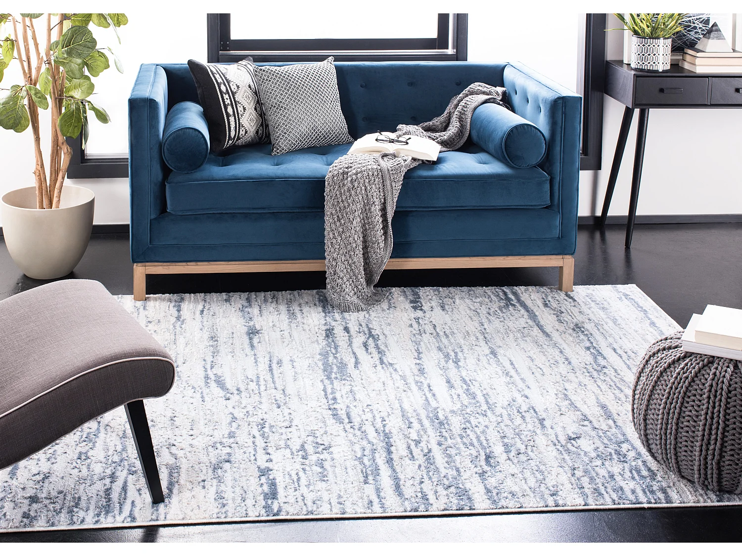 Tapis Neutre/Bleu 183 X 274 cm - Gabriel