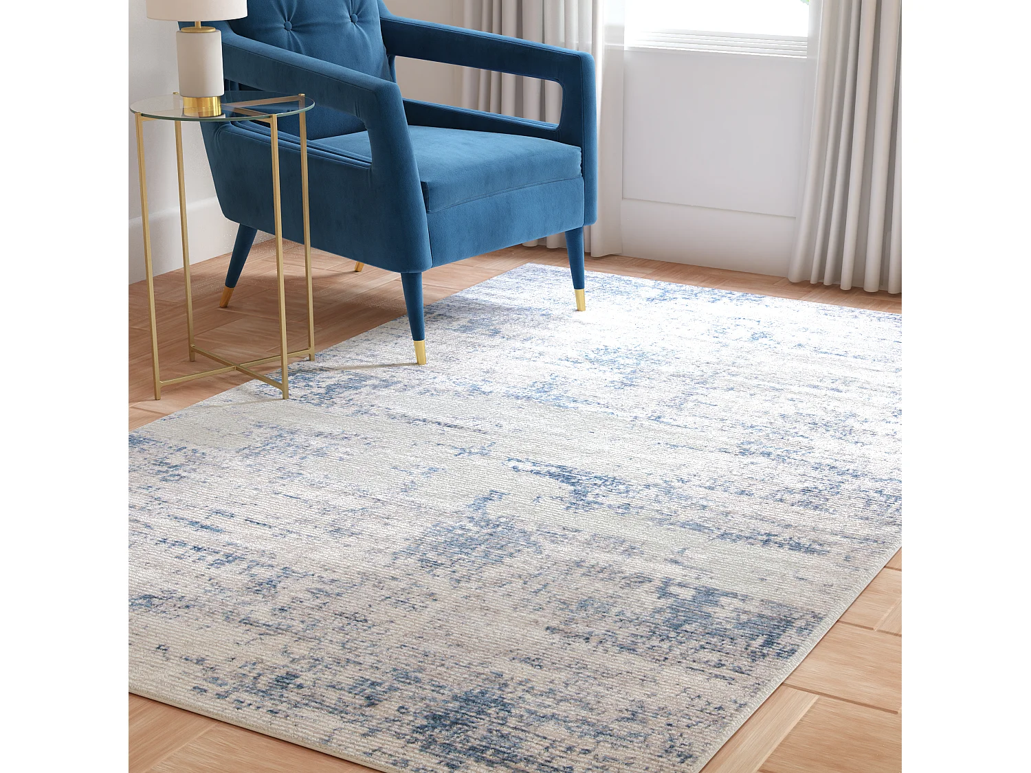 Tapis Neutre/Bleu 183 X 274 cm - Senata