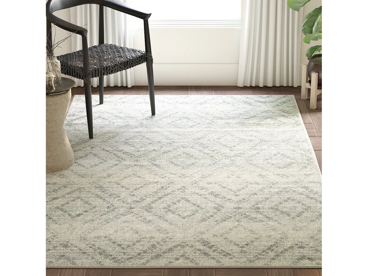 Tapis Neutre/Bleu 122 X 183 cm - Murray