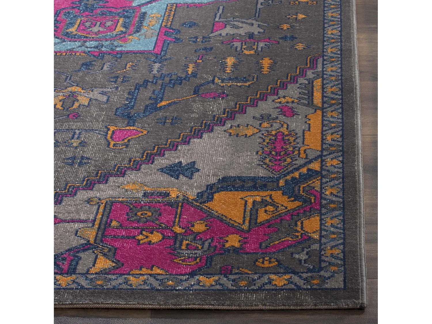 Tapis Gris/Rose 91 X 152 cm - Alroy