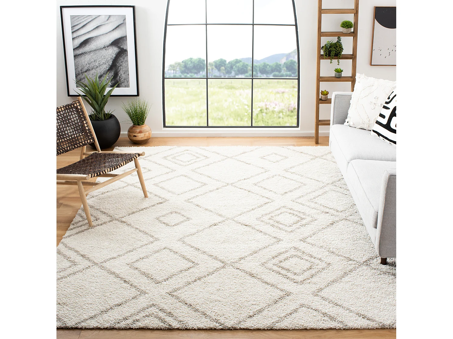 Tapis Neutre/Blanc 201 X 279 cm - Francine