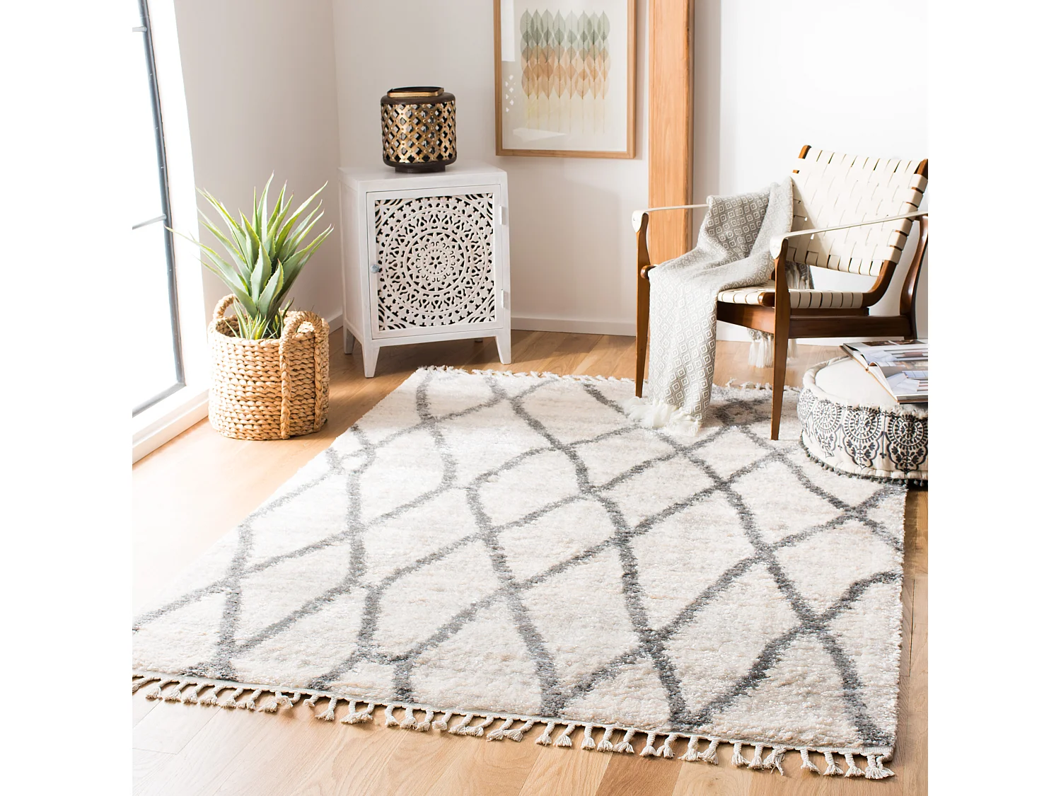 Tapis Neutre/Gris 122 X 183 cm - Niamh