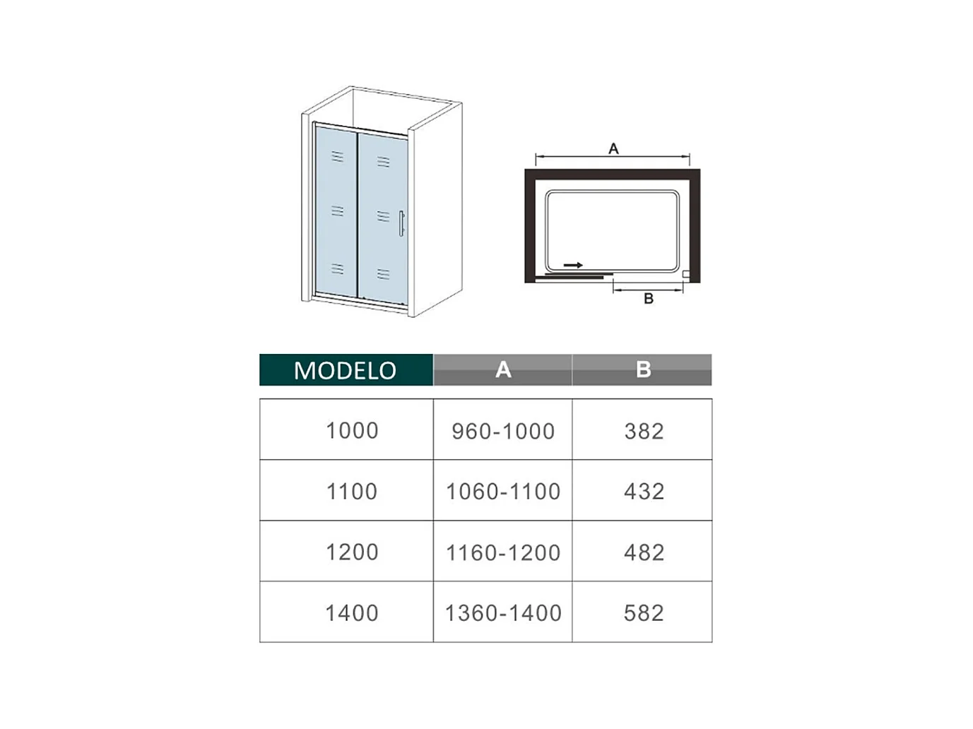 Mampara de ducha corredera,perfil cromado,vidrio serigrafiado 6mm,(1160-1200)x1900mm