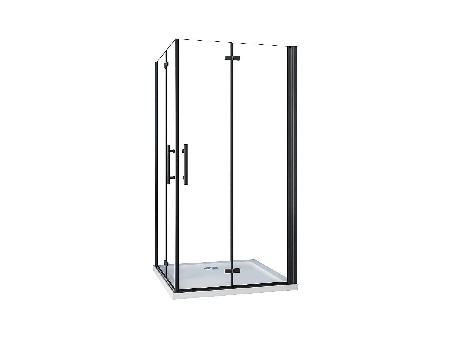 Mampara de ducha rectangular plegable vidrio easyclean 5mm,(780-800)x(880-900)x1900mm