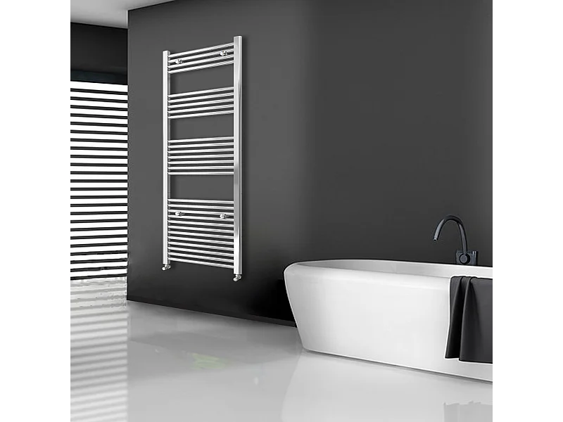 Radiador toallero en circuito de agua caliente 160x45cm Cromado