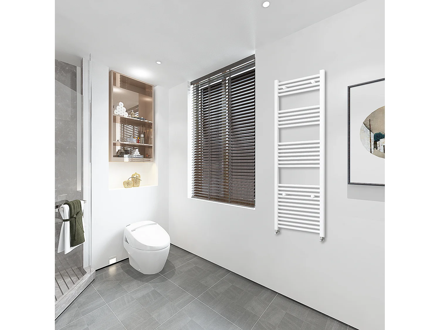 Radiador toallero de alta salida de calor blanco calefacción 160x55cm