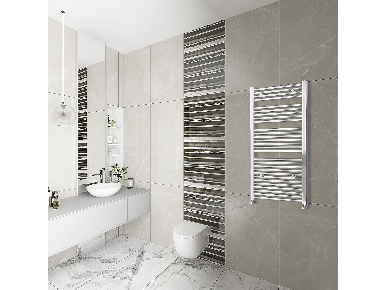 Radiador toallero de agua fácil de Instalar 120x60cm Cromado